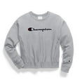 thumbnail image 1 of Champion Women's Reverse Weave Crew, Chainstitch Script X-Large, Oxford Gray, 1 of 2