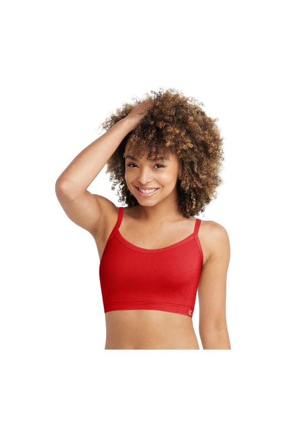 Women's Seamless Racerback C-Logo Bralette - Soft, Supportive, and Stylish, Nylon Blend (US, Alpha, Small, Regular, Regular, Red)