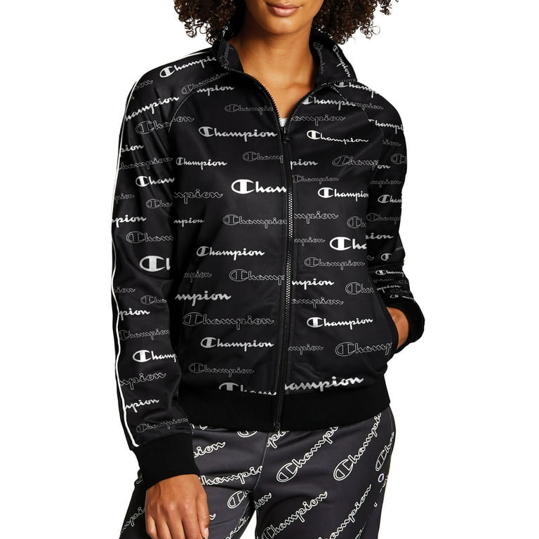 Champion Women s Track Jacket Allover Logo Walmart