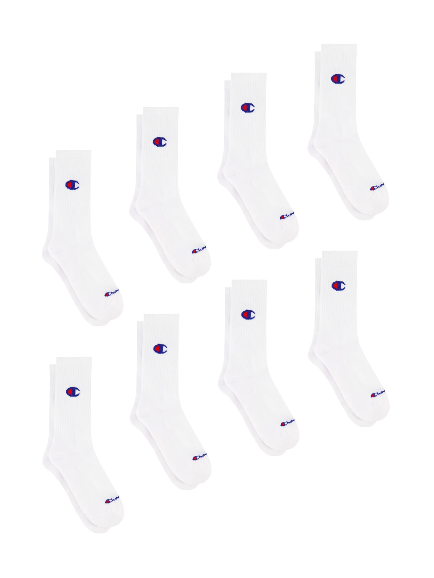 Champion Women’s Wear 360 Cushioned Crew Socks, 8 Pack, Sizes 4-10