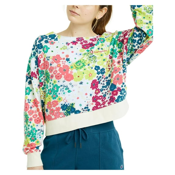 Champion Womens Campus Print Sweatshirt Flower Power M