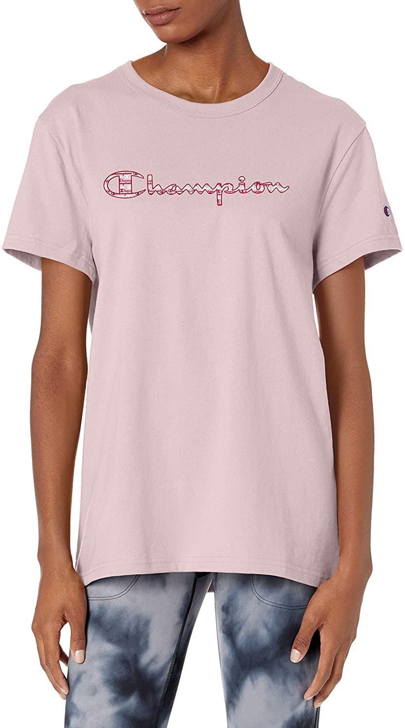 Champion Womens Boyfriend Tee M Hush Pink Walmart