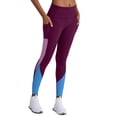 thumbnail image 1 of Champion Womens Colorblocked 7/8 Leggings Dark Berry Purple/Multi S, 1 of 1