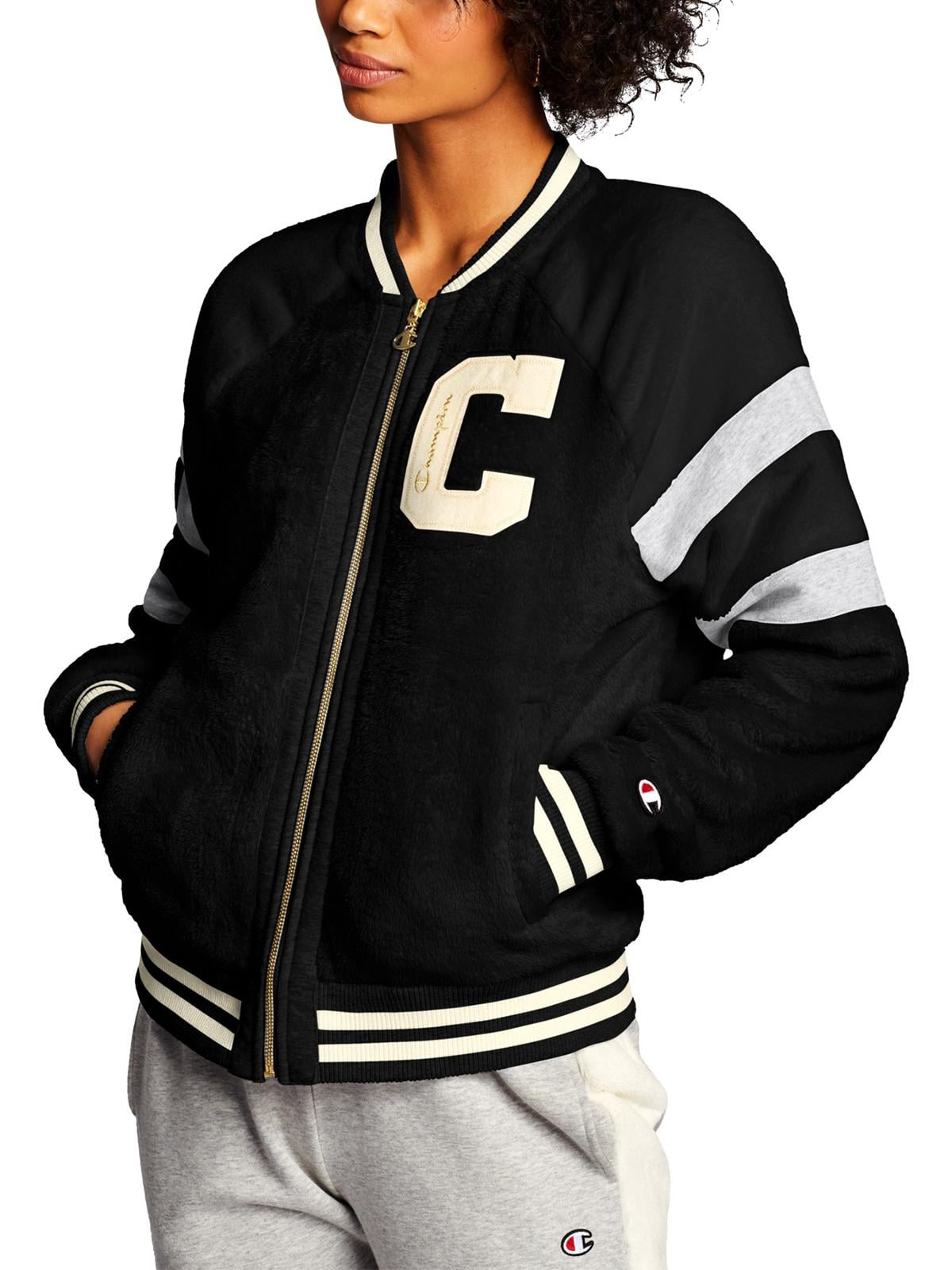 Champion Womens Faux Fur Logo Fleece Jacket