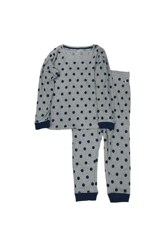 Womens Gray Thermal Pajamas Joggers & Top Sleep Set 2XL