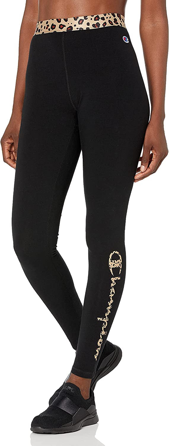 Champion Womens Leopard Logo Authentic Tights BLKLE-XL