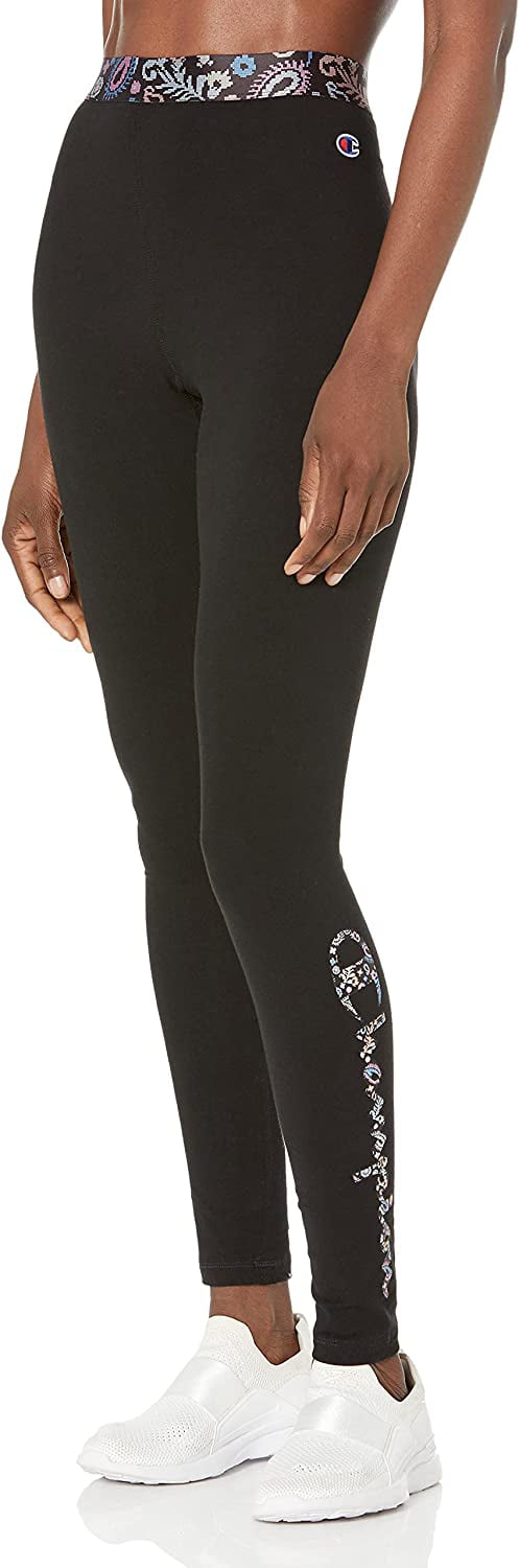 Champion Womens Leopard Logo Authentic Tights BLKLE-XL