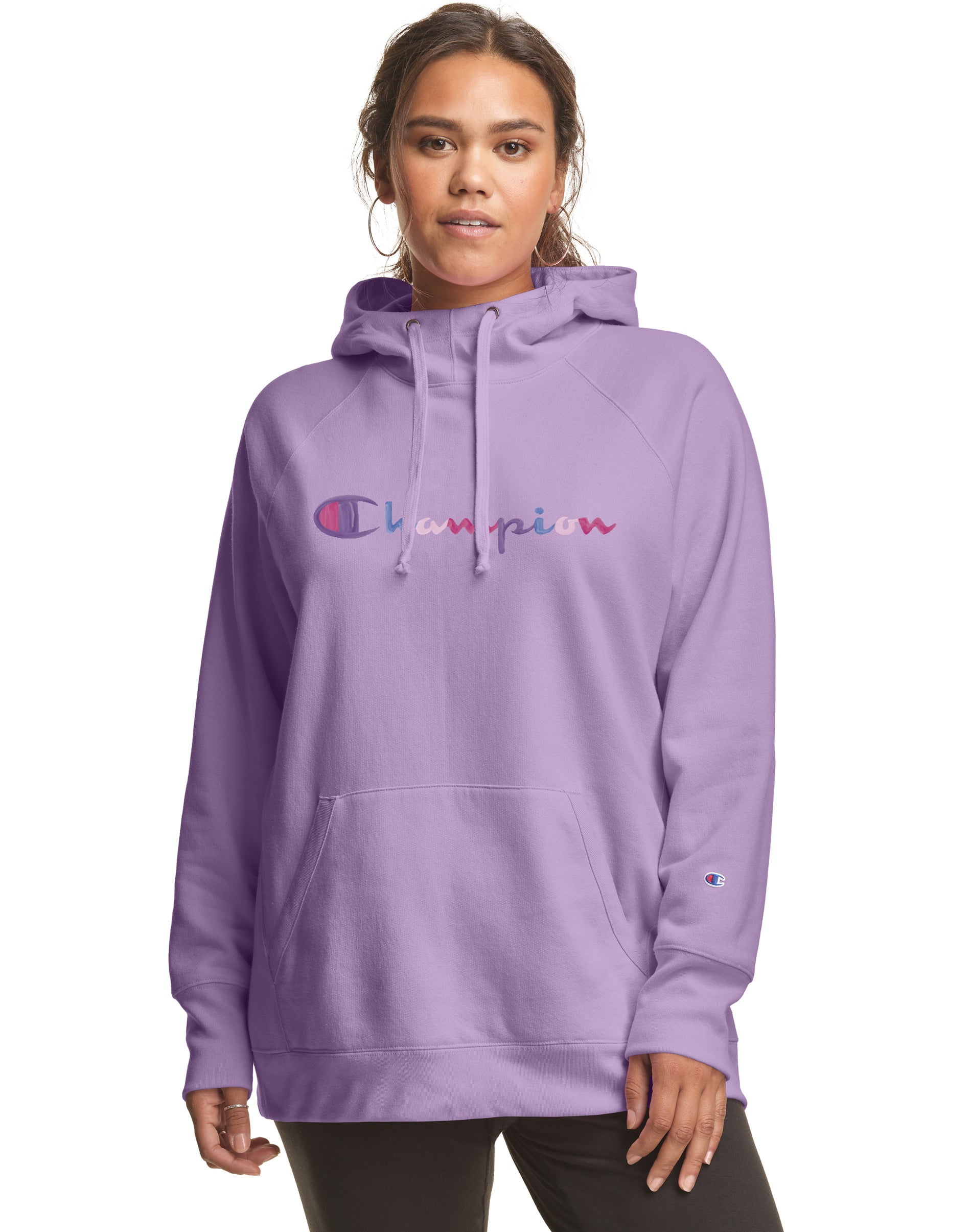 Champion Womens Plus Powerblend Fleece Hoodie 2X Enchanted Lilac
