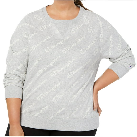 Champion Womens Plus Size Heritage Sweatshirt,Light Grey,2X