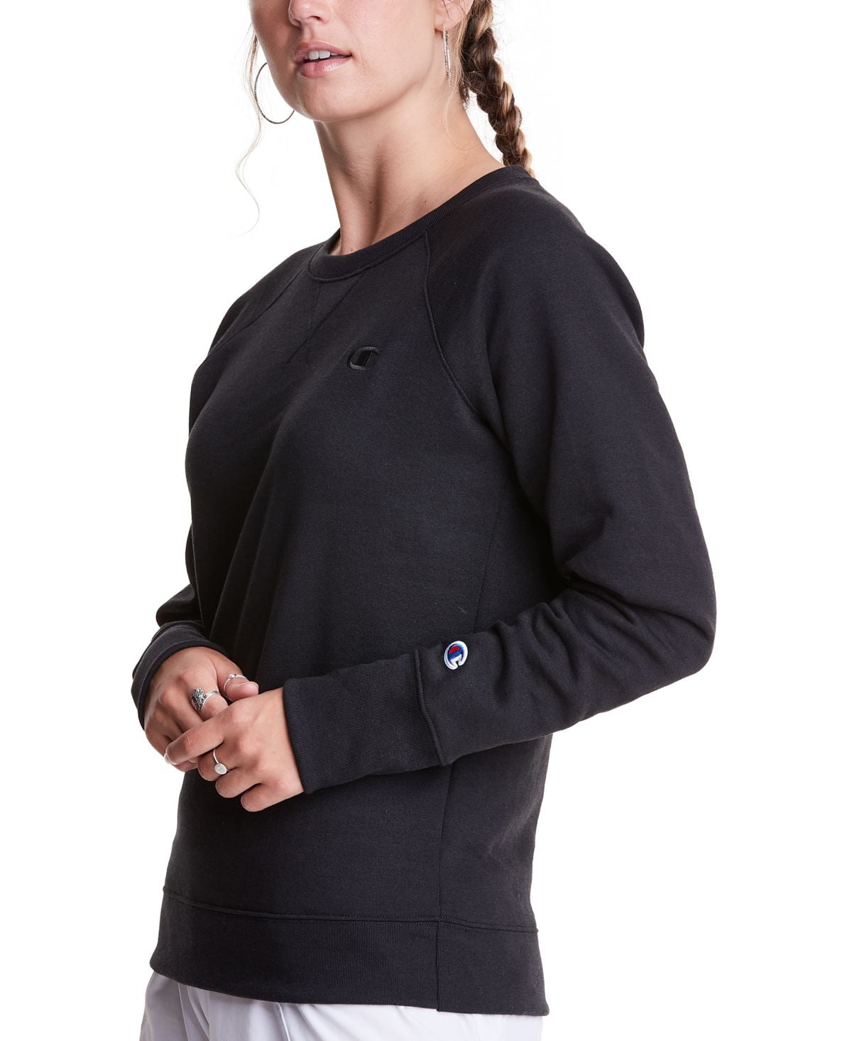 Champion Womens Power Blend Boyfriend Sweatshirt,Black,4X