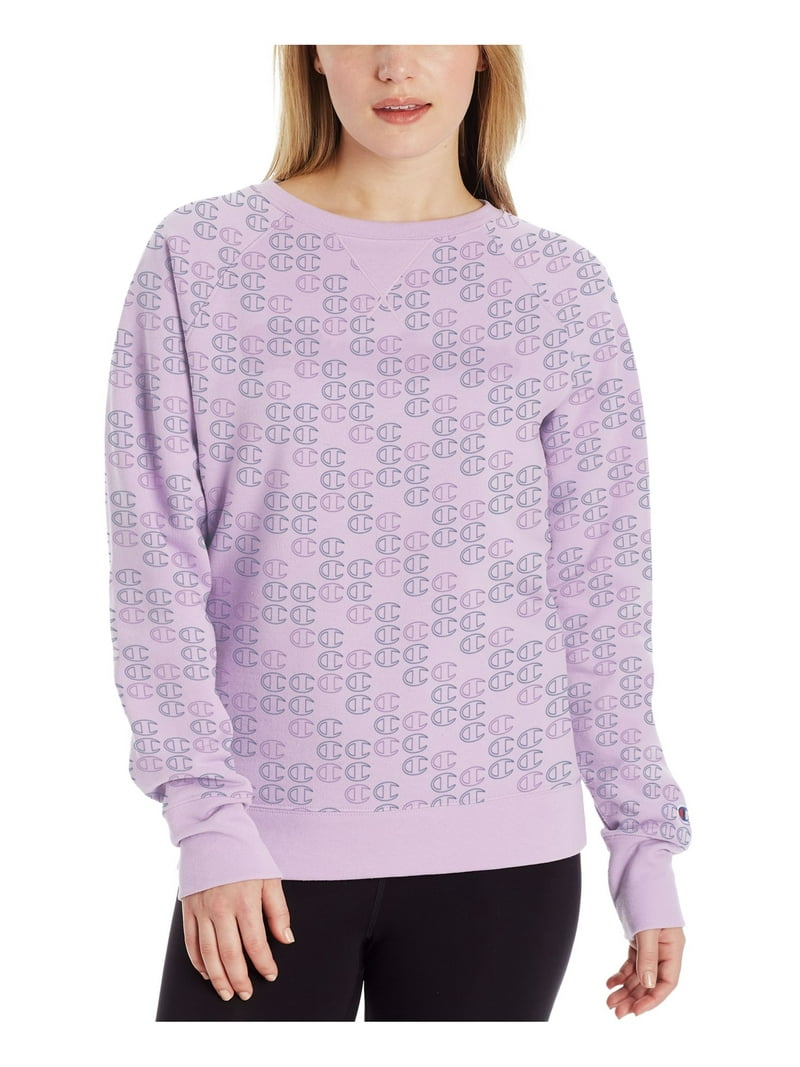 CHAMPION Womens Purple Cotton Blend Logo Graphic Sweatshirt M