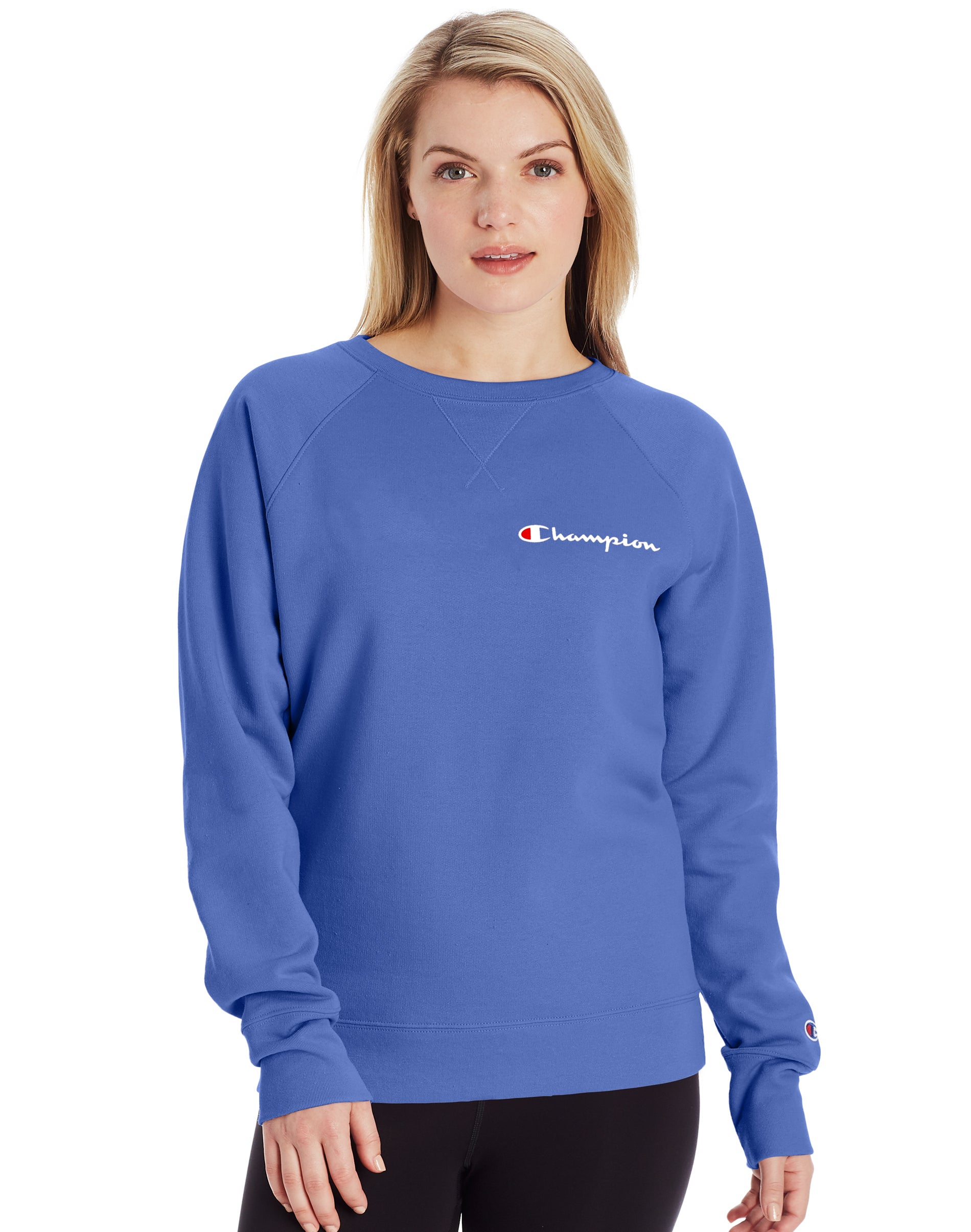 Champion Womens Powerblend Fleece Boyfriend Crew XL Deep Forte