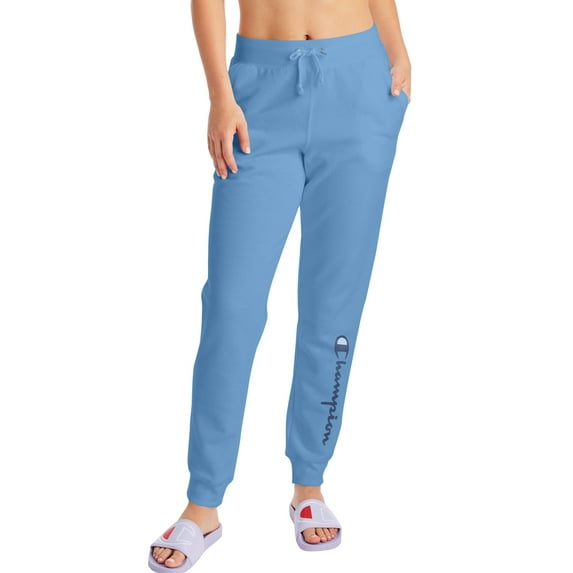 Champion Womens Powerblend Fleece Joggers, XXL, Team Light Blue