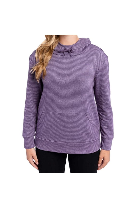 Womens Prench Terry Hoodie Long Sleeve Hoodie,Purple,Small