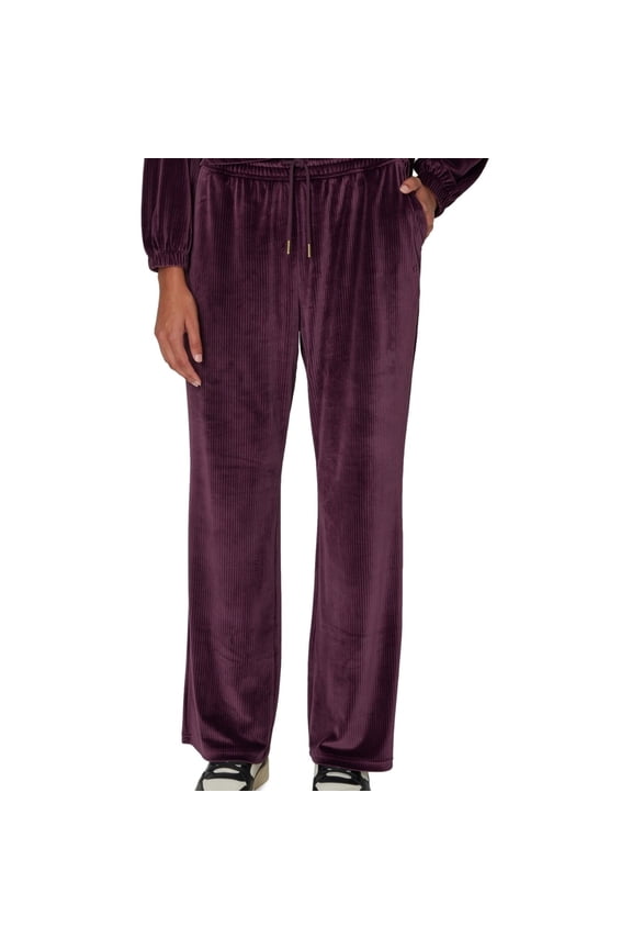 Womens Ribbed Casual Lounge Pants, Purple, Medium