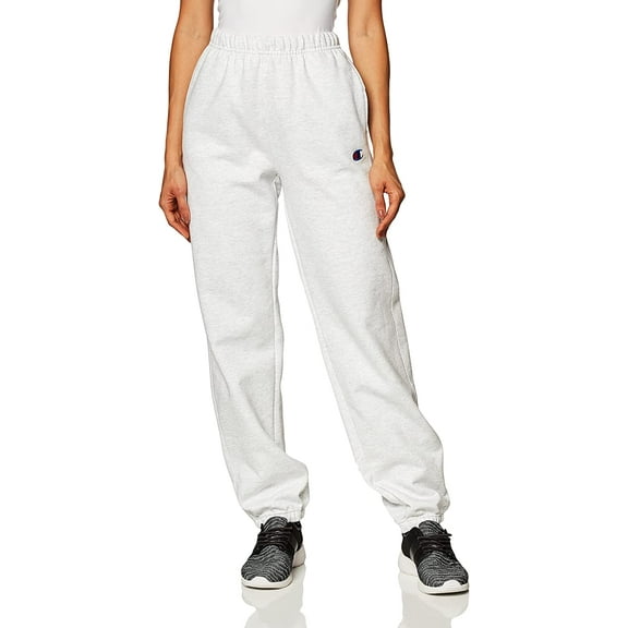 Champion, Reverse Weave, Fleece Joggers, Sweatpants for Women, 30", Gfs Silver Grey C Logo, Large