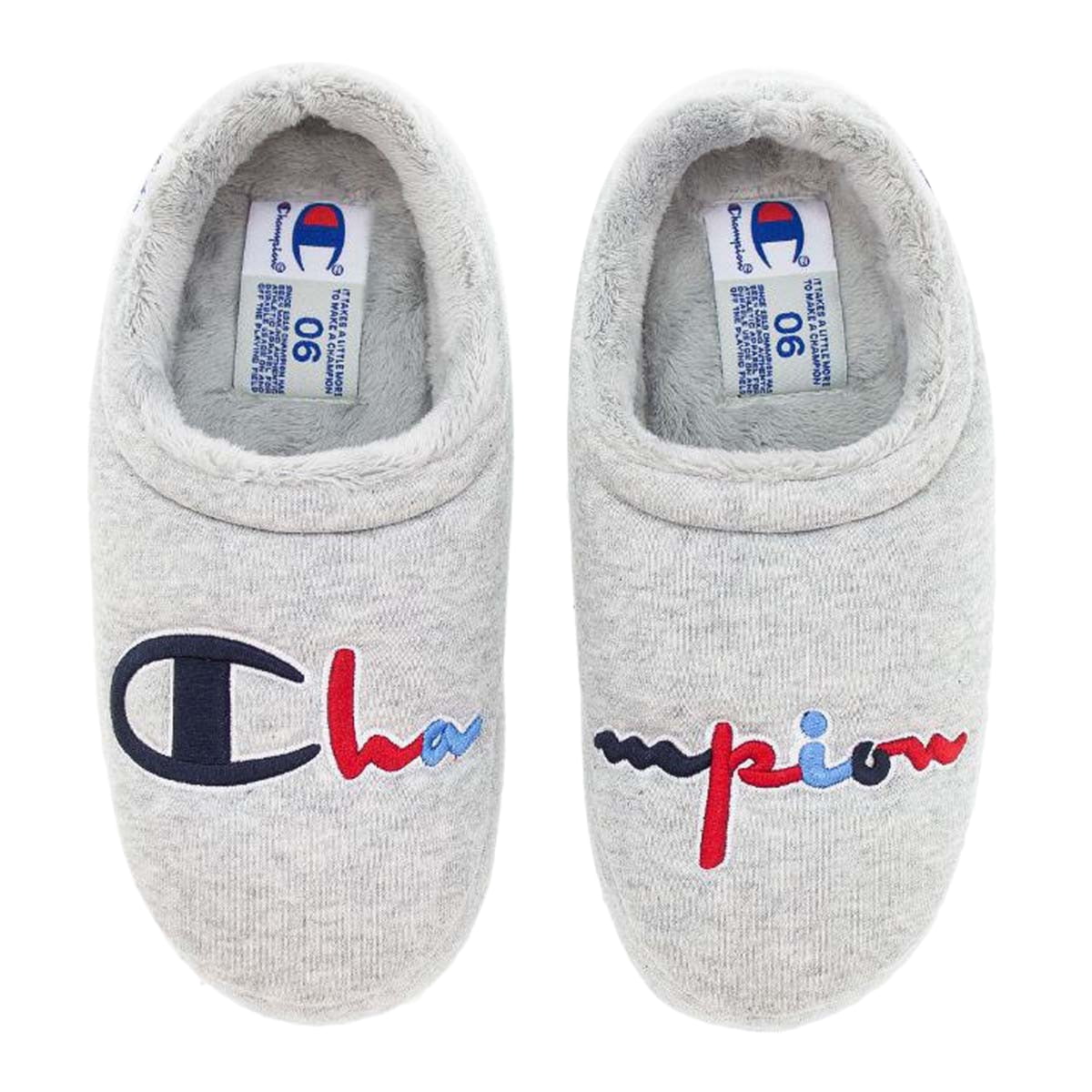 Champion Womens Shuffle Script Logo Slipper OXGR 6
