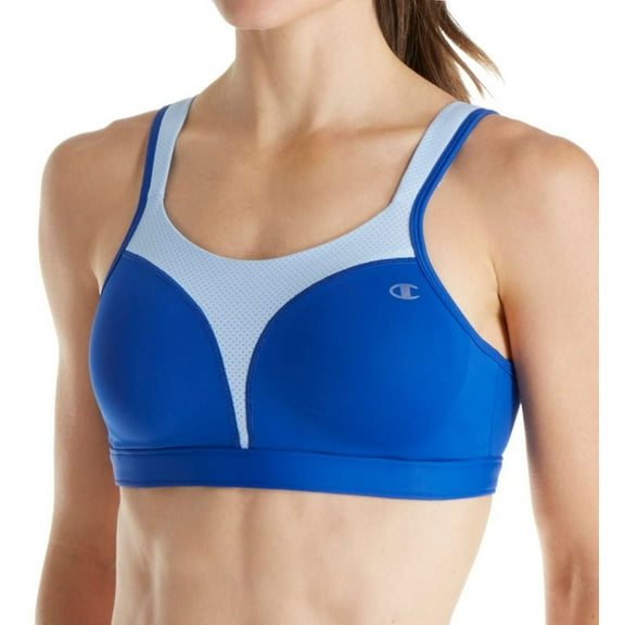 Champion Womens Spot Comfort Sports Bra, 36D, Surf The Web/Ocean Front Blue