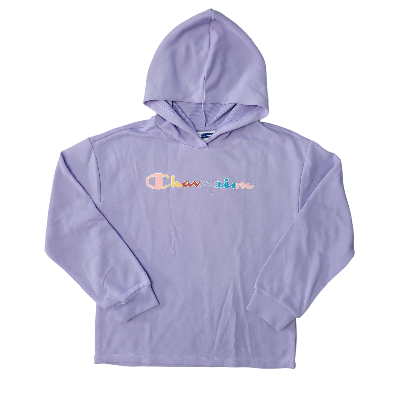 Champion Youth Girl s Long Sleeve French Terry Rainbow Script Hoodie White XL 16 Walmart