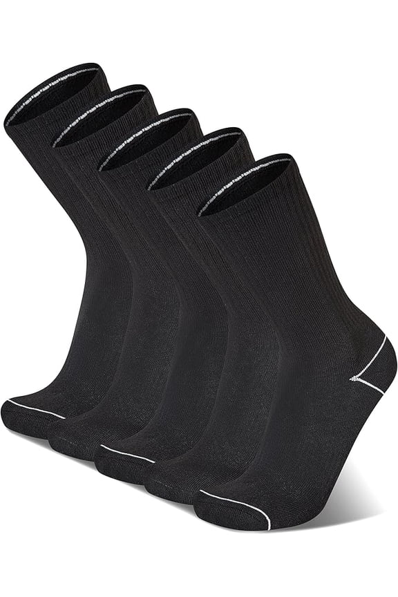 mens Crew Socks  Moisture-wicking Athletic Socks With Cushioning & Arch Support (Size 6-12)