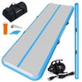 thumbnail image 1 of ChampionPlus 8in 20' x 6.6' Blue Exercise Mat with Electric Air Pump, Repair Kit, Carry Bag, 1 of 8