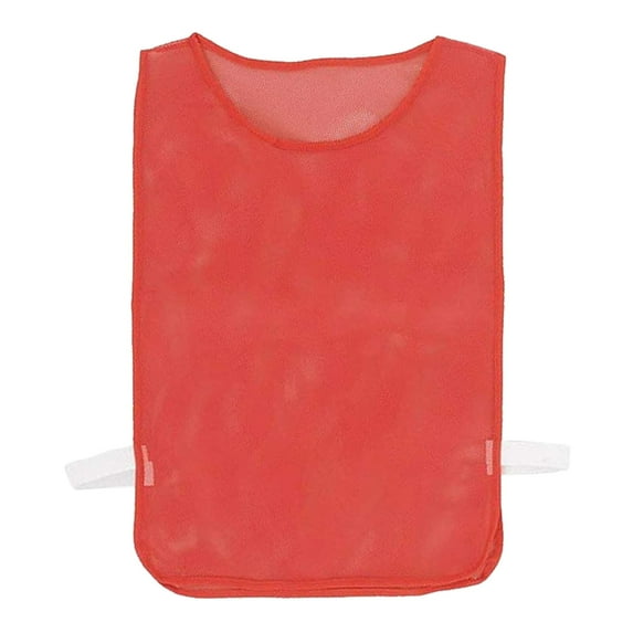 Champion Sports Deluxe Mesh Pinnie, Pack of 12, Red, Adult