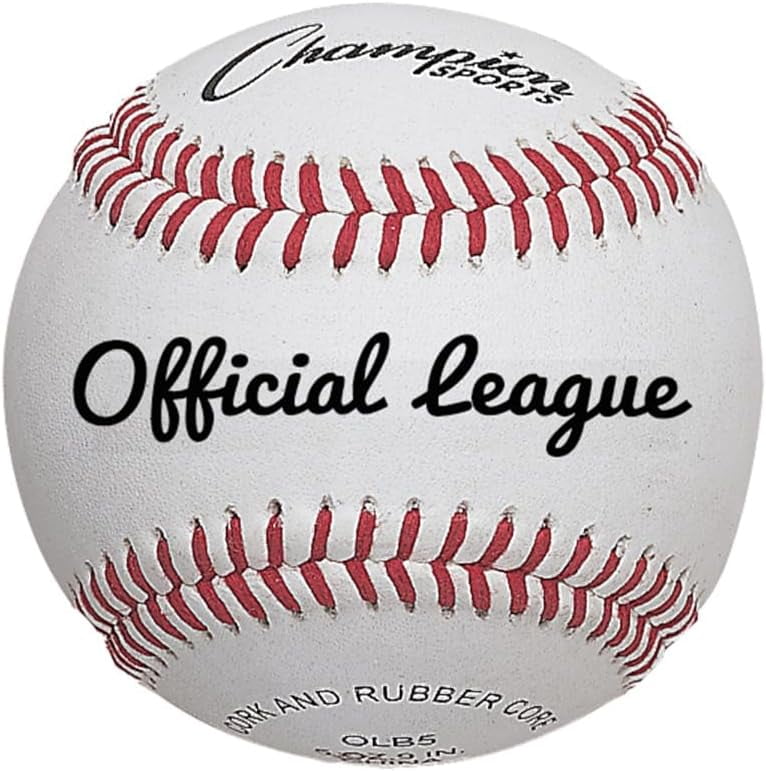 Champion Sports Leather Baseball Set: Dozen Indoor / Outdoor Genuine Leather Official League Baseballs for Practice Training or Real Game - OLB5 Pack of 12