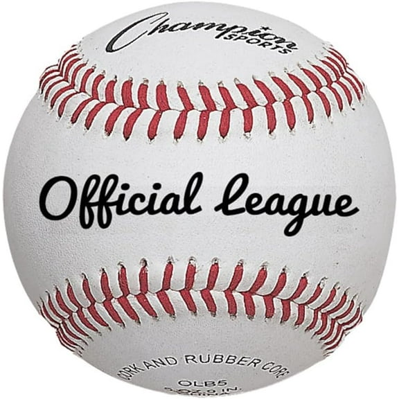 Champion Sports Leather Baseball Set: Dozen Indoor / Outdoor Genuine Leather Official League Baseballs for Practice Training or Real Game - OLB5 Pack of 12