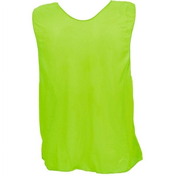 Champion Sports Mesh Practice Vest, Pack of 12, Solid and Numbered, Youth and Adult, Neon Green, Youth Regular