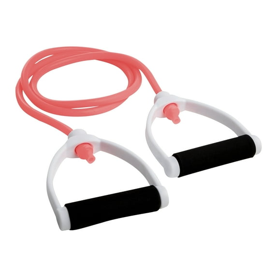 Champion Sports Resistance Tube Bands for Men and Women, Durable Stretch Fitness Band for Strength Training, Stretching, Rehabilitation - Premium Home Workout Equipment - 30 Lbs Resistance Tubing-Pin