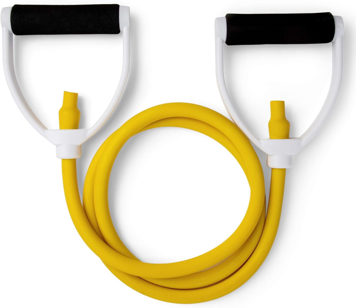 Champion Sports Resistance Tube Bands for Men and Women, Durable Stretch Fitness Band for Strength Training, Stretching, Rehabilitation- Premium Home Workout Equipment- 70 Lbs Resistance Tubing-Yello