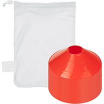 Champion Sports Set of 25 Cones with Mesh Bag, Red, 7.5" x 2"