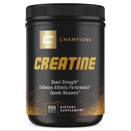 Champions Supplements Creatine, 100% Monohydrate, Non Flavored, 300g, 60 Servings, Serving Size 5g