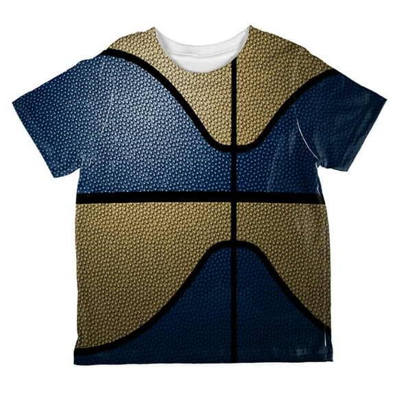 Championship Basketball Dark Blue and Gold All Over Toddler T Shirt Multi 4T