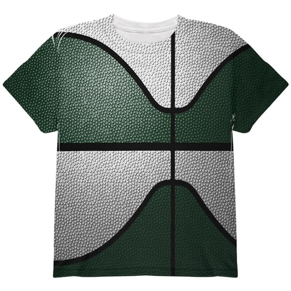 Championship Basketball Forest Green & White All Over Youth T Shirt Multi YLG