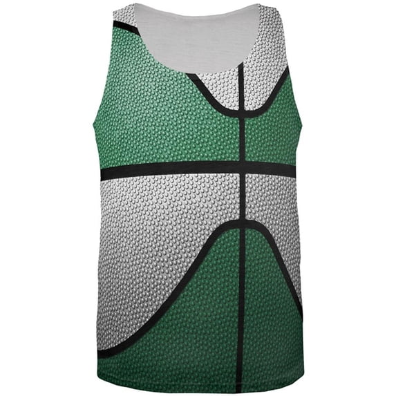 Championship Basketball Irish Green and White All Over Mens Tank Top Multi MD