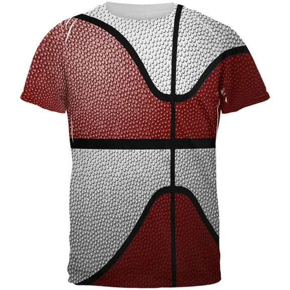Championship Basketball Maroon & White All Over Mens T Shirt Multi MD