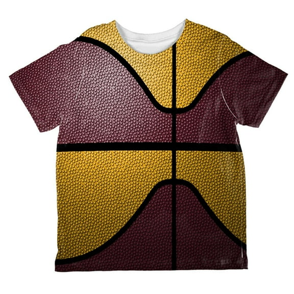 Championship Basketball Maroon and Gold All Over Toddler T Shirt Multi 2T