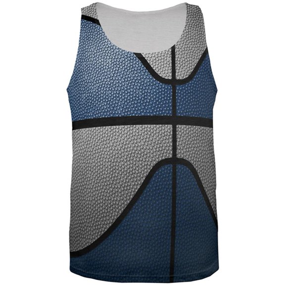 Championship Basketball Navy Blue & Grey All Over Mens Tank Top