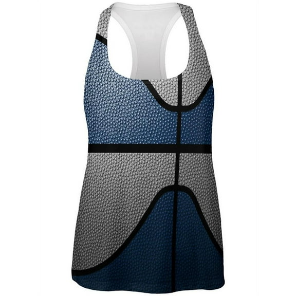Championship Basketball Navy Blue & Grey All Over Womens Work Out Tank Top Multi 2XL