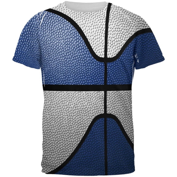 Championship Basketball Navy Blue & White All Over Mens T Shirt Multi X-LG