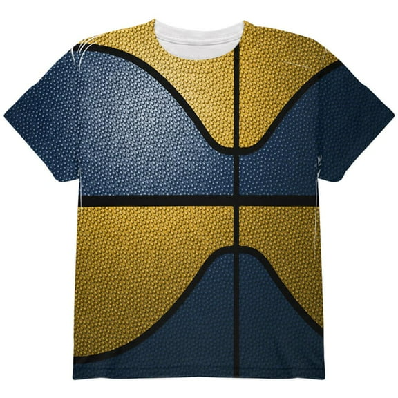 Championship Basketball Navy & Gold All Over Youth T Shirt Multi YSM