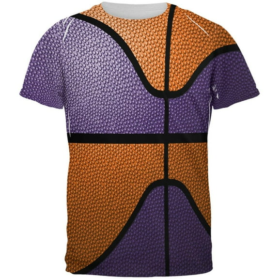 Championship Basketball Orange & Purple All Over Mens T Shirt