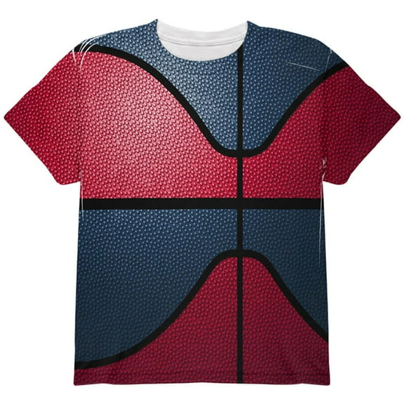 Championship Basketball Red & Navy Blue All Over Youth T Shirt