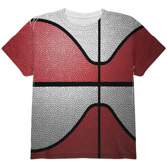 Championship Basketball Red & White All Over Youth T Shirt Multi YLG