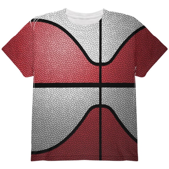 Championship Basketball Red & White All Over Youth T Shirt Multi YMD