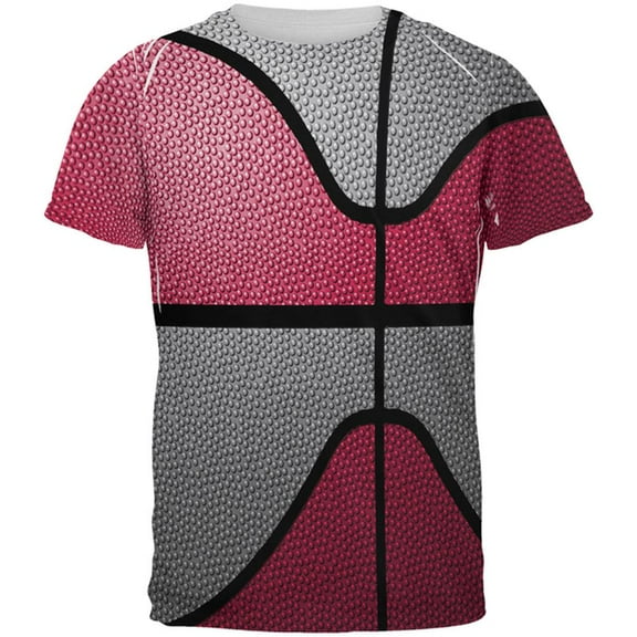 Championship Basketball Red and Silver All Over Mens T Shirt Multi X-LG