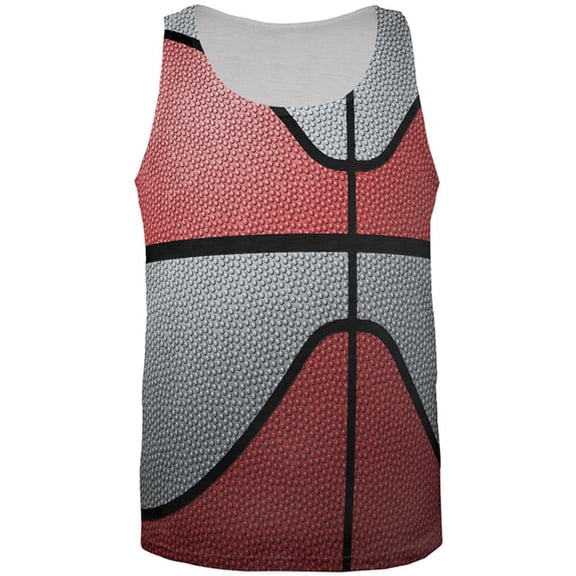 Championship Basketball Red and Silver All Over Mens Tank Top Multi MD
