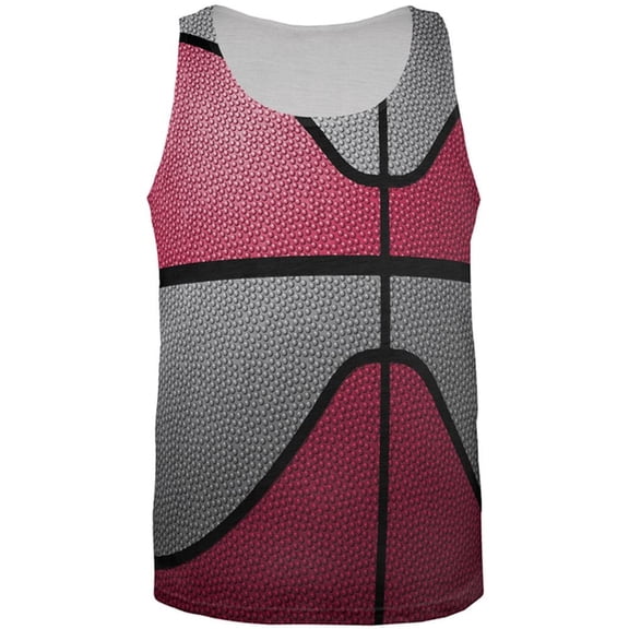 Championship Basketball Red and Silver All Over Mens Tank Top Multi SM