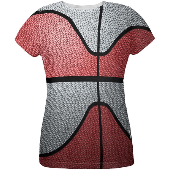 Championship Basketball Red and Silver All Over Womens T Shirt Multi 2XL